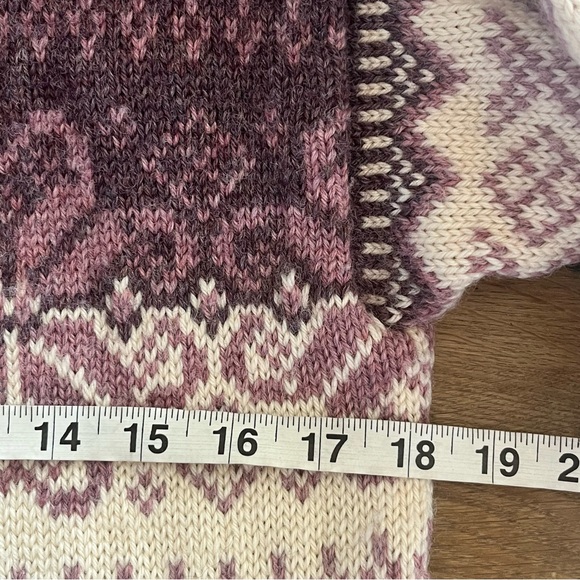 Dale of Norway - Mauve & ivory fair isle cardigan sweater, 42 M - Picture 5 of 10